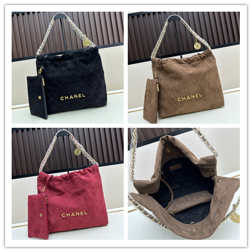 シャネル 22 Bag ショッピングバッグ 2022S｜アンティーク金扣×秋冬スエード鹿革｜数字命名「必爆款」の頂流人気