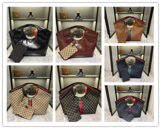 グッチ Giglio トートバッグ（大）｜フィレンツェ2026早春コレクション｜GGキャンバス×赤緑ストライプ滚辺｜取り外し可能クラッチ付き大容量実用美