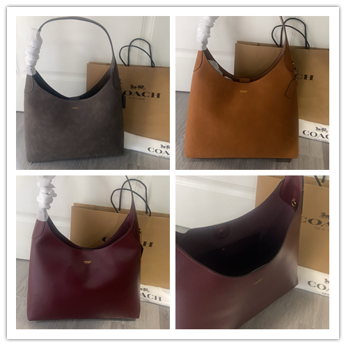 コーチ Brooklyn ショルダーバッグ 新サイズ34cm｜ニューヨークの優雅な態度・シンプルデザイン｜天然粒面革半月型｜搭扣ポケット付き