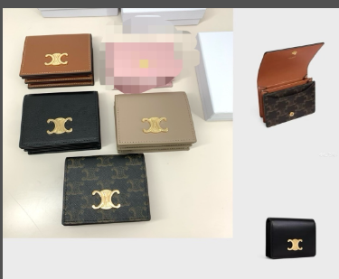 CELINE トライアンフ モノグラム/多色展開 頭層牛革 コンパクトバッグ｜10.5×9×4cm