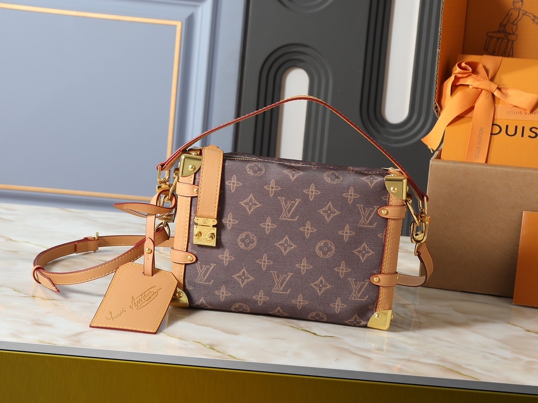 ルイ・ヴィトン Side Trunk 占号手袋：モノグラム起源130周年記念、ブルー・クルーールの歴史的モチーフと硬箱美学の融合