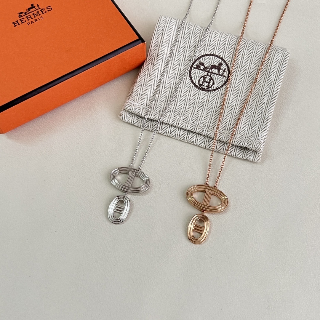 エルメス オアシス ネックレス 豚鼻 モチーフ シルバー/ゴールド メッキ