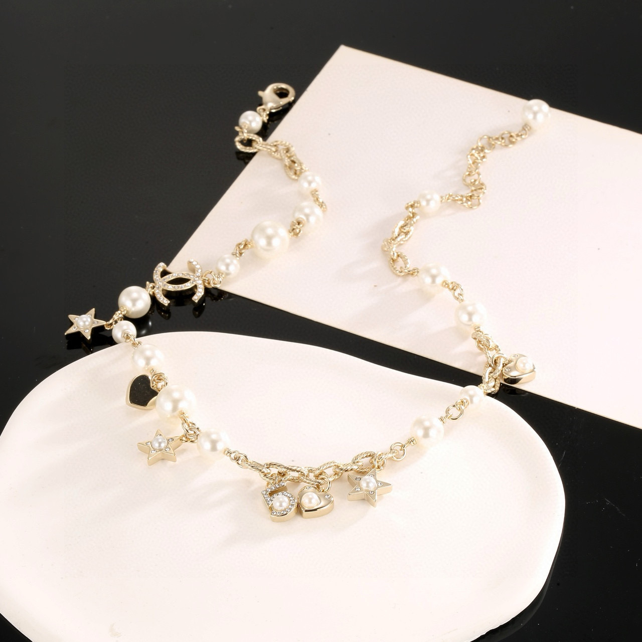 CHANEL シャネル ネックレス スター ハート ピーチ 双C ロゴ 代官級 一比一 高品質
