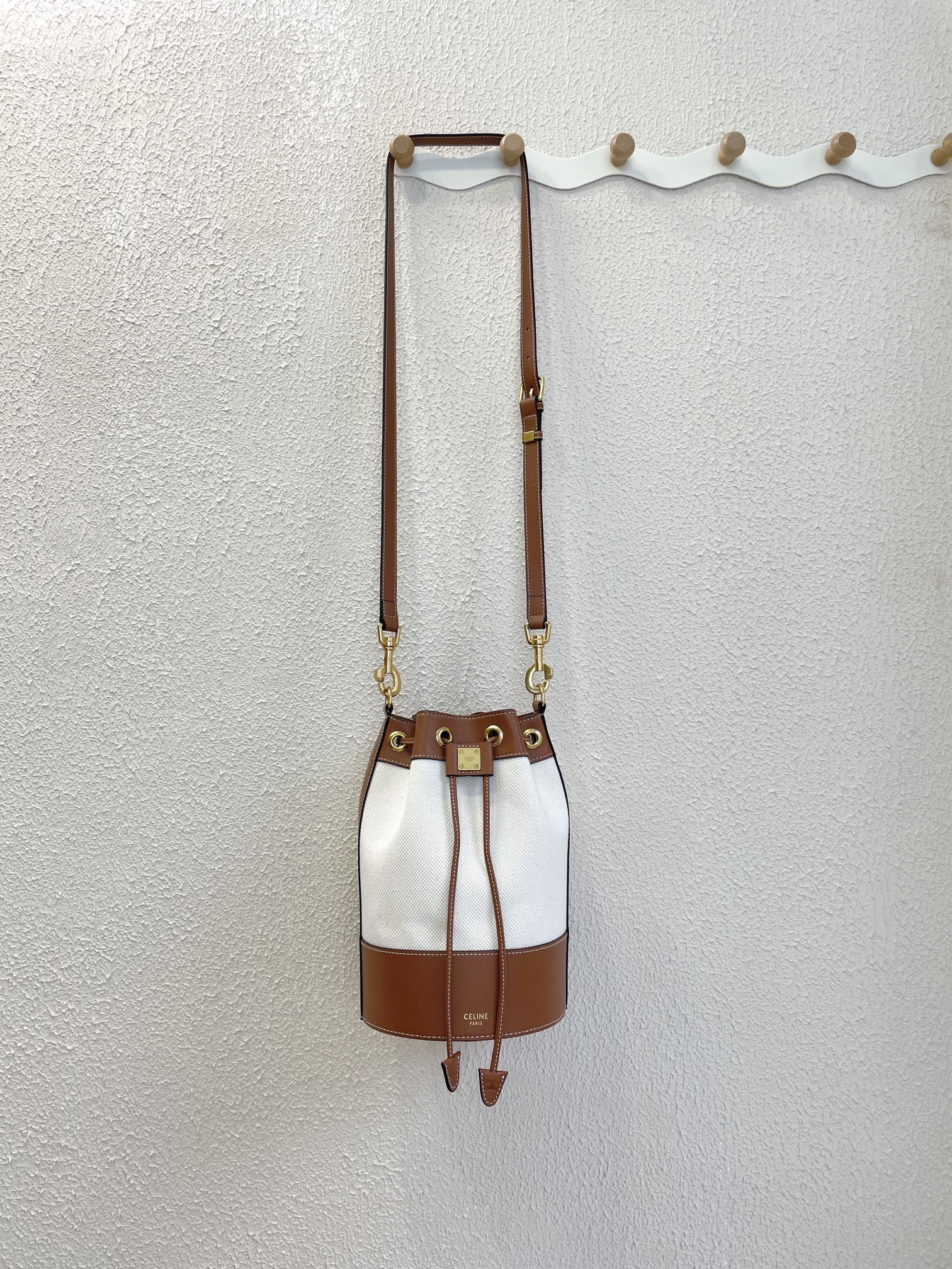 CELINE ラフィア×レザー ドローストリングトート​​ （セリーヌ ラフィア×レザー ドローストリングトート）