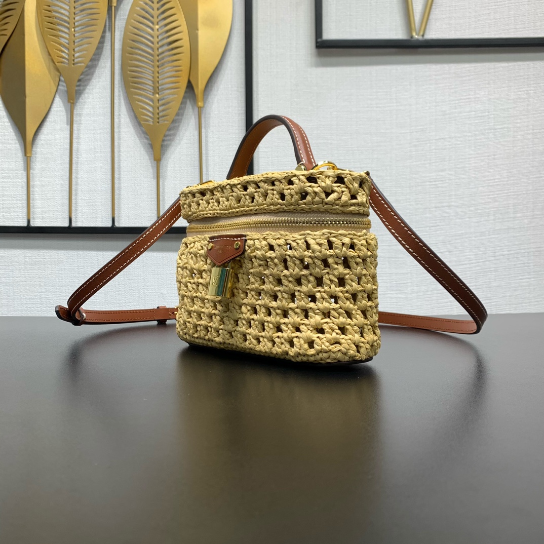 ルイ・ヴィトン VANITY CHAIN POUCH（ラフィア草×モノグラム）