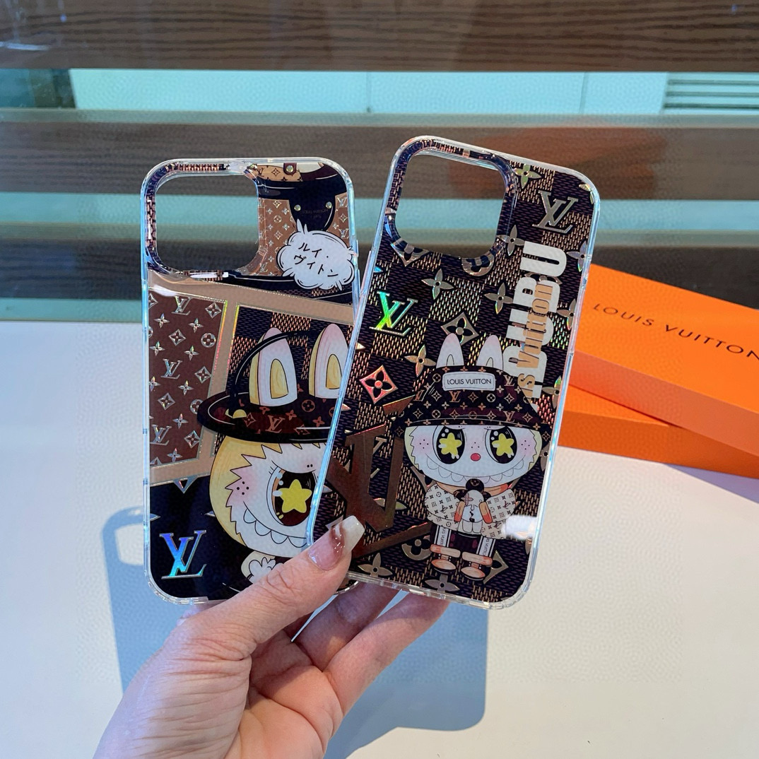【LV × LABUBU コラボ】ダブルレーザー彫刻浮彫りスマホケース