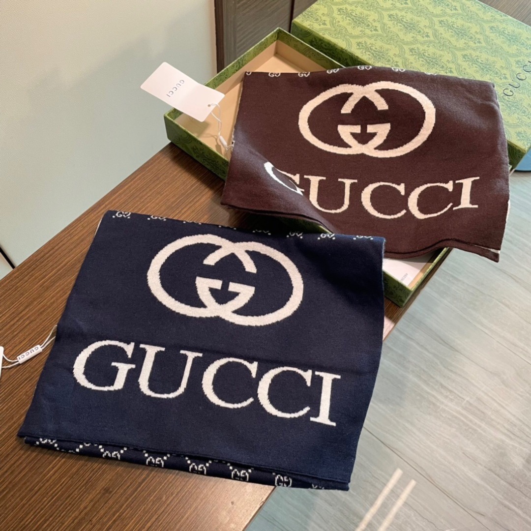 グッチ公式コレクション 100%カシミヤ ダブルフェイス『クラシックGG』200×32cm ハイエンドスカーフ 稀少輸入生地と職人技の極致