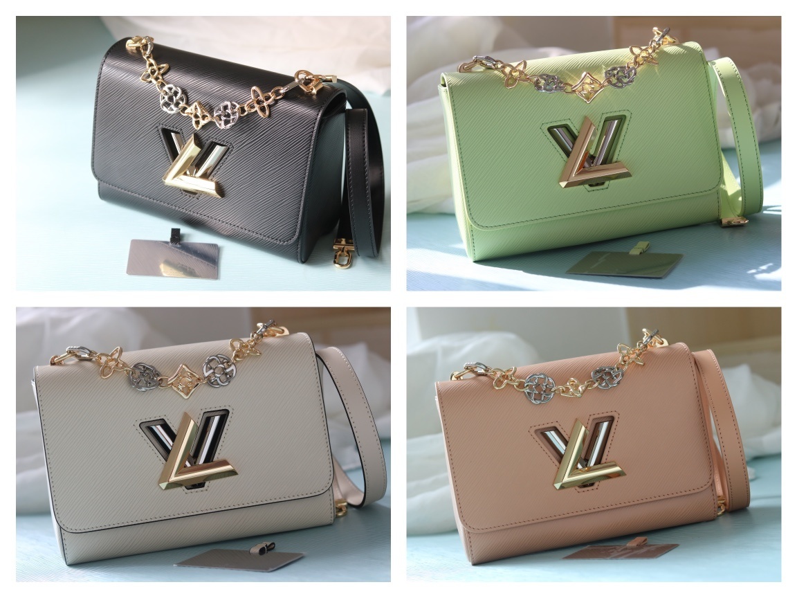 ルイ・ヴィトン TWIST MM バッグ​​ 「モノグラム花卉×ツインカラーロック、当季のテーマを表現した高級バッグ」