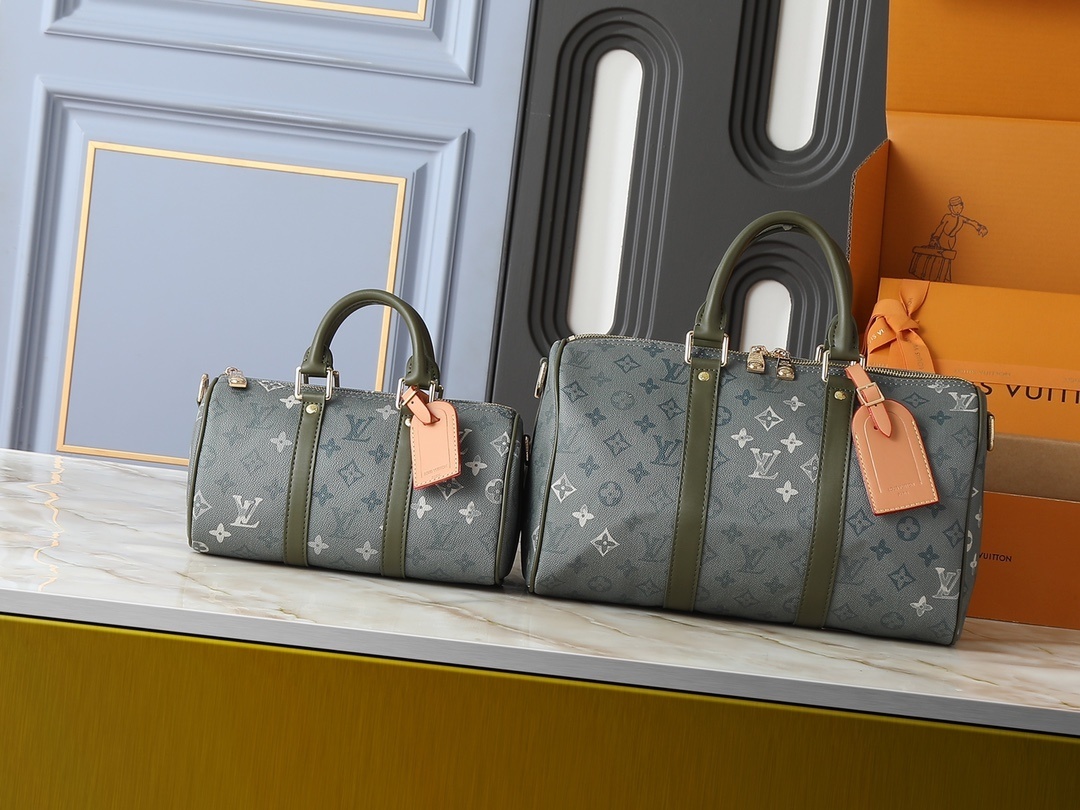 LVキーパル15249フルレザーバンドゥリエール35|モノグラムエクリプス帆布で継承するクラシックな美