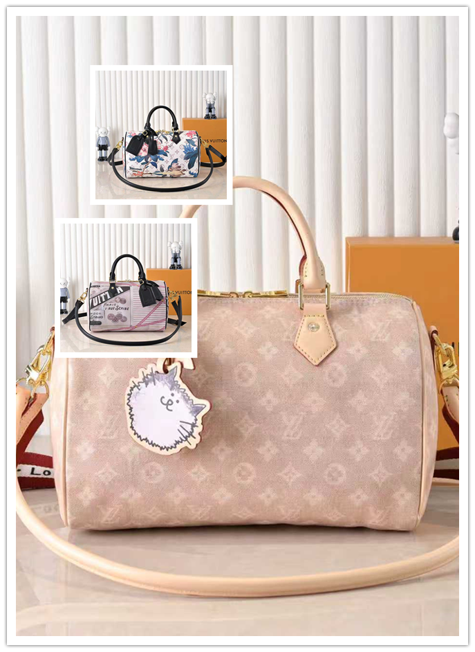 【ルイ・ヴィトン トラベルズ・ウィズ・グレース・コッドリング シリーズ】Speedy Soft 30 バッグ​​ ​​濃厚な牛革×ゴールデンメタリックパーツ×彫刻模様のデザイン