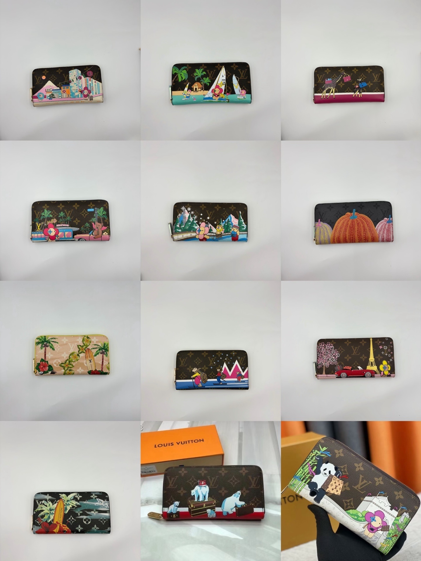 ルイ・ヴィトン ギジーヴォレット限定財布 モノグラムキャンバスにVivienneの可愛らしいイラスト｜風船とモノグラム花飾りが彩るコレクターズアイテム