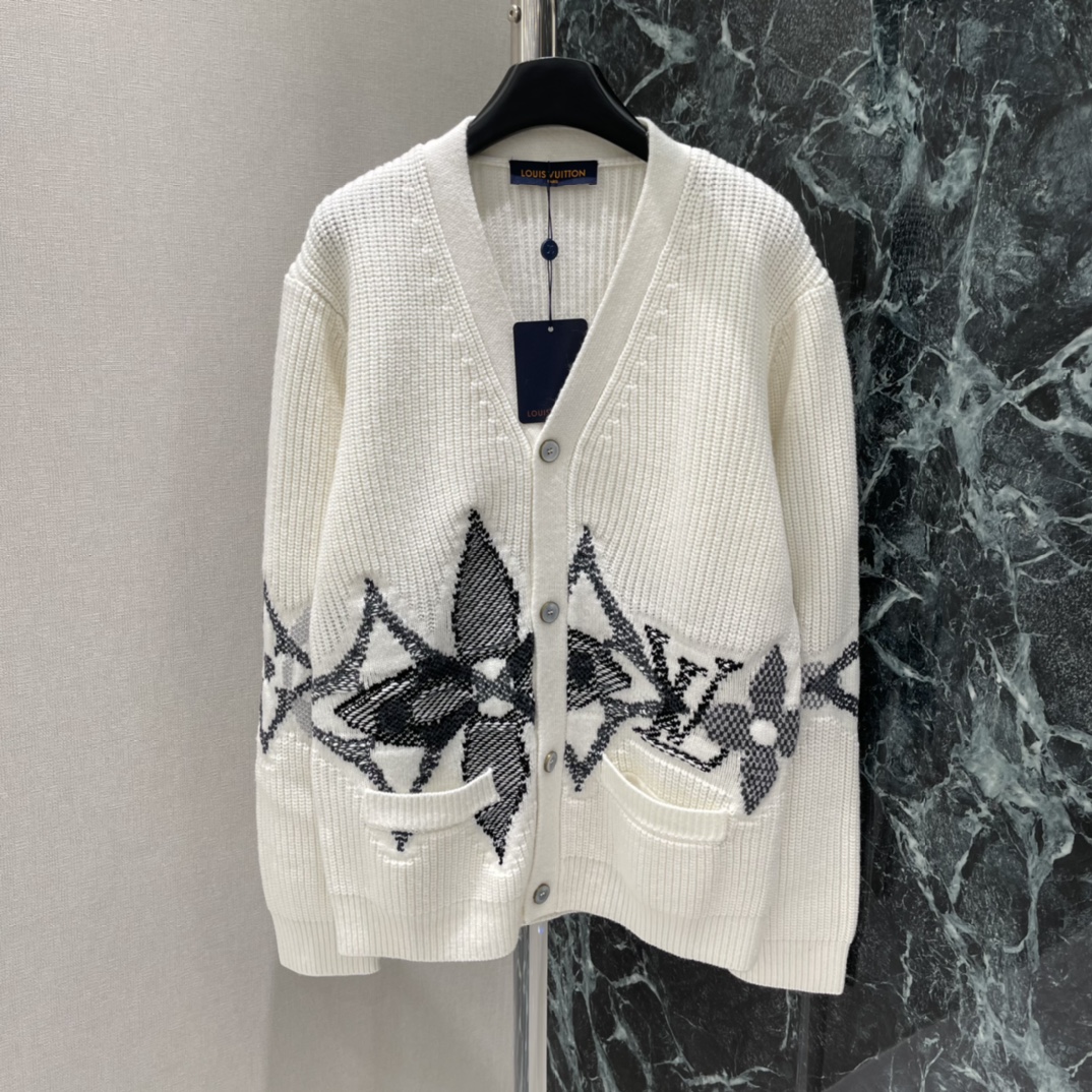 ルイ・ヴィトン(Louis Vuitton) 25年秋冬新作 モノグラム老花ジャカードニットカーディガン